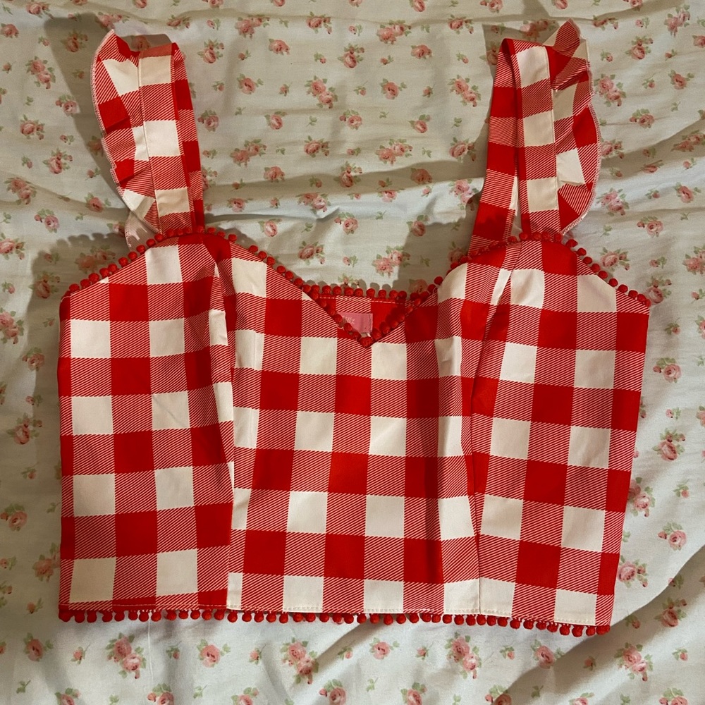 cute red and white tank